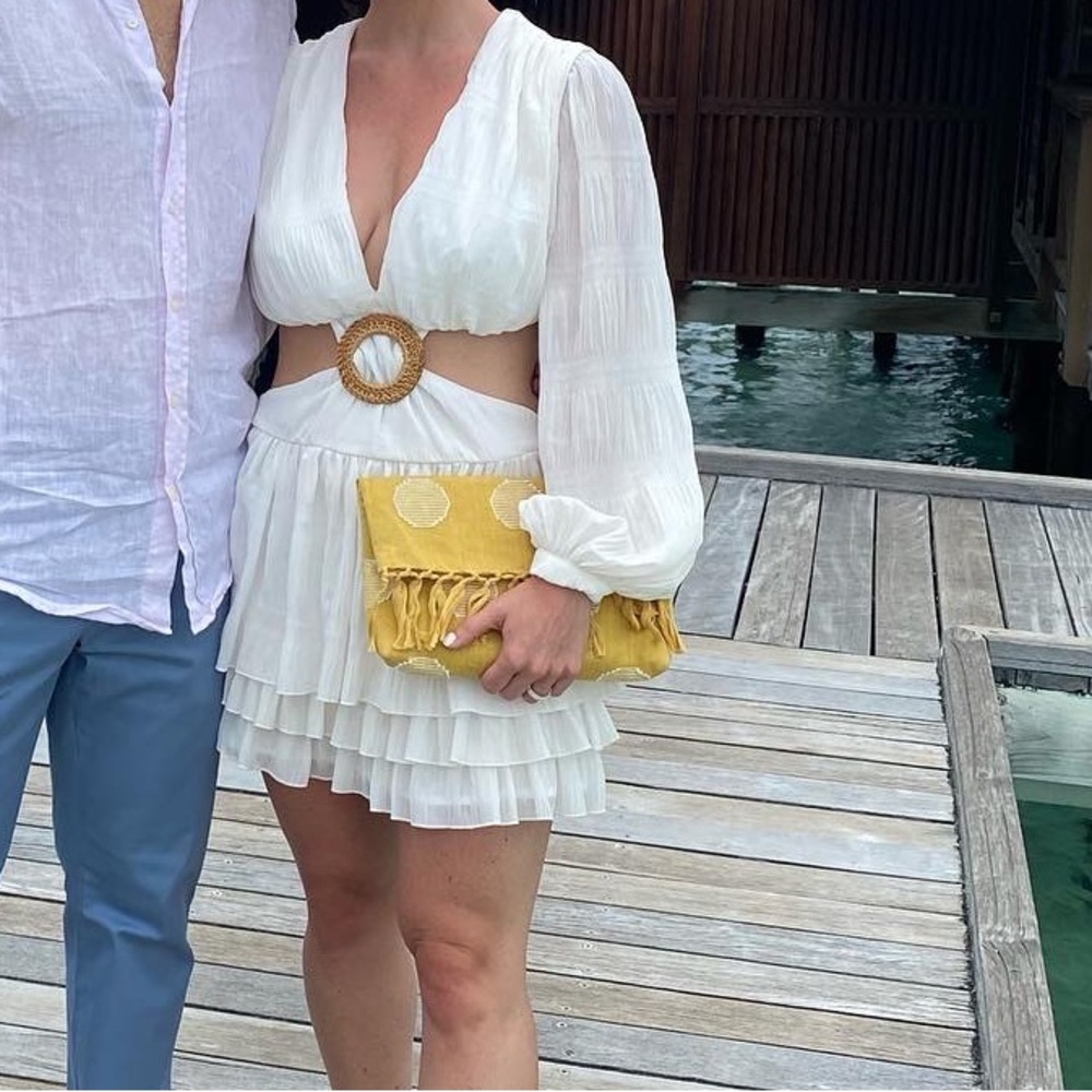 White cutout mini dress